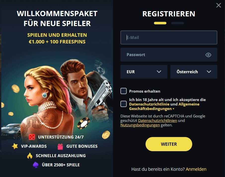 Golden Star Casino Website-Merkmale